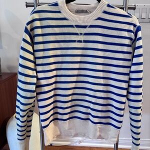 Everlane The Cotton Merino Sweatshirt - Lapis Blue Stripe
